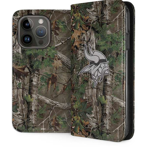 NFL Minnesota Vikings Realtree Xtra Green Camo iPhone 15 Pro Folio Case